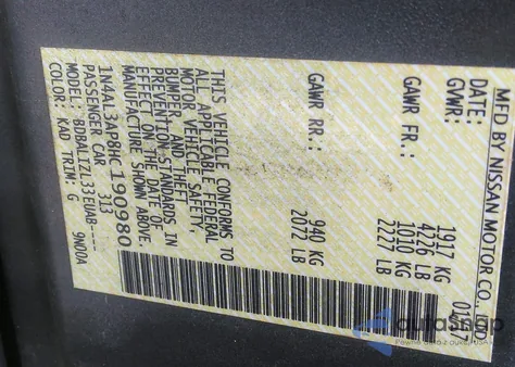 2017 Nissan Altima 2.5 Sv из США, поврежденный, VIN 1N4AL3AP8HC190980